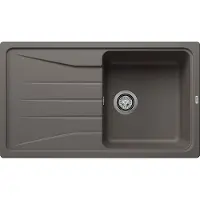 BLANCO Spüle SONA 5 S in VULKANGRAU mit Ablaufgarnitur ohne Ablauffernbedienung / Ausschnitt: 840 x 480 mm / Silgranit