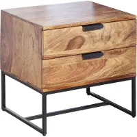 FineBuy Nachttisch Nachtkommode Boxspringbett Massivholz 50x40x51 cm Schubladen