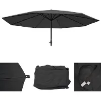 Mendler Bezug für Sonnenschirm Carpi Pro, Gastronomie Marktschirm Ø 5m, Polyester anthrazit
