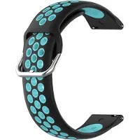 Cover-Discount 20mm Silikon Sportarmband gelöchert schwarz-blau