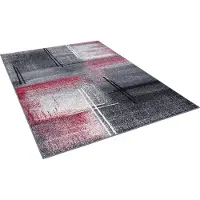 Pergamon Designer Teppich Brilliant Rot Grau Verlauf, Größe:140x200 cm