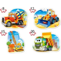 Castorland 4-in-1-Puzzle (8+12+15+20 Teile) Baumaschinen 43040