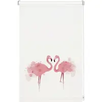 Gardinia EASYFIX Rollo Digiprint Flamingo 90 x 150 cm Farbe: weiß/Nachbildung