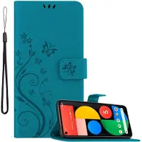 Cadorabo Hülle für Google PIXEL 5 mit Blumen Muster