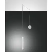 FABAS LUCE Prado mattweiße dezentrale Pendelleuchte - - 6,5 W dimmbare LED - Dezentrale Montage