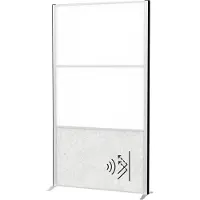 MAUL Stellwandsystem MAULconnecto, 1 x Akustikvlies hell, 2 x Whiteboard, Klettverbindung, Standfuß, H 1800 x B 1000 mm, silber