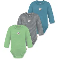 Normani 3er Pack Baby Merino Langarmbody „Tuai" - 9403