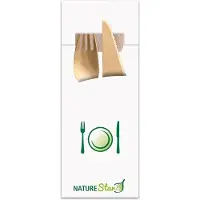 Naturestar Bestecktaschen BIO 85x200 mm 520 Stück aus Recycling-Material, mit Serviette, Kartonabga