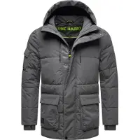 STONE HARBOUR Winterjacke "Lauroo XX" mit Kapuze urbane Herren Steppjacke mit kuscheligem Teddyfleece
