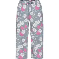 Vivance Caprihose DREAMS, Damen, Gr. 32/34, N-Gr, graublau, pink, geblümt, Single Jersey, Obermaterial: 100% Baumwolle, gemustert, Basic, bequem 3/4-Länge, Hosen Caprihose, in schmaler Form, Topseller