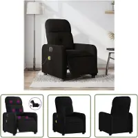 The Living Store Massagesessel Elektrisch Schwarz Stoff