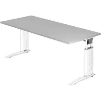 Hjh OFFICE PRO UNDA 19 W - 180 x 80 höhenverstellbar Grau/Weiß