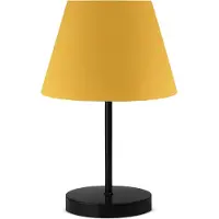 Opviq , Hochwertige Tischlampe aus 100% Metall, Senfgelb, 36 cm hoch | Stoffschirm (22 x 14 cm) | 150 cm Kabel | E27 Fassung, max. 40 W | Stilvolles Design für jedes Zuhause.