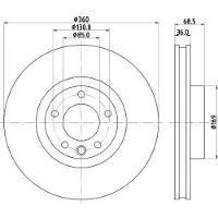 Hella Bremsscheibe [Hersteller-Nr. 8DD355123-211] für Porsche, VW
