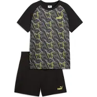 Puma Kinder Anzug TAD ESS Poly AOP Tee and Shorts Set B