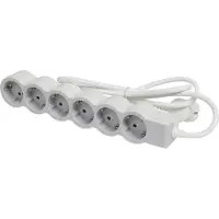 Legrand 694565, 3 m, Drinnen, Abgewinkelt, Grau, Weiß, 6 AC-Ausgänge, 701 g