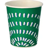 Papstar Pappbecher , Einweg, 0,2 l, für Kaltgetränke, mit Füllstrich, Ø 80 x H 88 mm, grün, 100 Stück