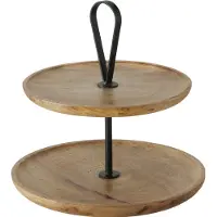 Boltze Etagere KABIR natur schwarz aus Holz und Metall Dekoetagere modern Holzetagere