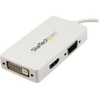 StarTech.com .com Mini DisplayPort auf HDMI / DVI / VGA Adapter - mDP Konverter für MacBook - Weiß, 0,15 m, Mini DisplayPort, DVI-D + VGA (D-Sub) + HDMI, Stecker, Buchse, Gerade