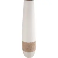 Gilde Bodenvase "Vase Olbia creme H. 66 cm", beige (creme), B:17cm H:66cm T:17cm Ø:17cm, Keramik, Vasen, Bodenvase