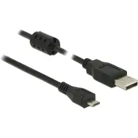 DeLOCK 2m, USB 2.0-A/USB 2.0 Micro-B, 2 m, USB A, Micro-USB B, USB 2.0, Männlich/Männlich, Schwarz