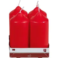 Idena Stumpenkerze 11cm Ø5cm rot 4 Pack