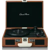 Lenco TT-120 Koffer Turntable mit BT und Einbaulautsprechern braun