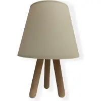Opviq , 203- 203FLH, Beige, Schreibtischlampen, Holzfuß