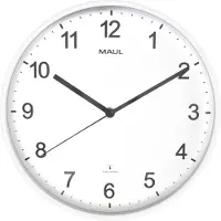 MAUL Wanduhr MAULsprint Ø 30.5 x 5 cm funkgesteuert Kunststoff 1 x AA (1.5 V) weiß