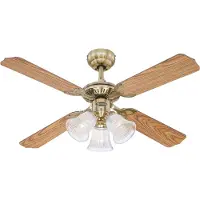WESTINGHOUSE Ventilator mit Licht Princess Trio, Holz, leise PRINCESS, Holz dunkel, für Wohn- / Esszimmer, Kunststoff, Modern