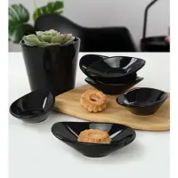 Hermia | Set mit 6 Saucenschalen Classic Schwarz Keramik 12x7.9x3 cm | NADUVI