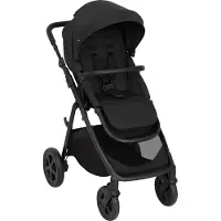 Graco Near2Me DLX 3in1 Kinderwagen-Set, inkl. Babywanne (0-9 kg) und Babyschale (40-75 cm), bis 22 kg, rückwärts, vorwärts, kompakt gefaltet, inkl. Adapter und Regenverdeck, schwarz, Midnight