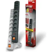 PremiumCord HSK DATA ALP-ACARS10---1N, 3 m, Drinnen, Kunststoff, Grau, Universal, 5 AC-Ausgänge