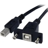 StarTech.com .com 30 cm USB B auf B Kabel zur Slotbelch Montage – Buchse/Stecker, 0,3 m, USB B, USB B, USB 2.0, 0,48 Gbit/s, Schwarz