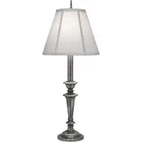 Elstead Lighting Elstead Lexington Tischleuchte E27 Antikes Nickel Grauweiß