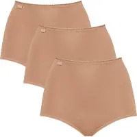 Sloggi Maxislip "24/7 Cotton" 3er Pack, höher geschnittene Passform, elastisch, Spitze, blickdicht, weich