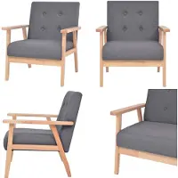 vidaXL Sessel Dunkelgrau Stoff - Sessel
