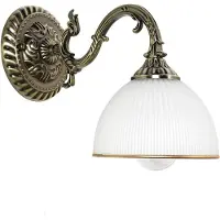 Licht-Erlebnisse Wandleuchte in Messing E27 Metall Glas Jugendstil Lampe Wohnzimmer Schlafzimmer