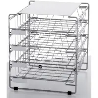 Grieshaber Briefablage-Gestell 4 Körbe Längsformat B4 silbergrau