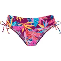 Buffalo Bikini-Hose "Soleil", Damen, Gr. 34, N-Gr, bunt (berry bedruckt), Recycling-Polyamid, bedruckt, floral, Badehosen Bikini-Hose, in höherer Schnittform
