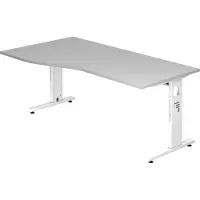 Hjh OFFICE PRO MEGA 18 W - 180 x 100 höhenverstellbar Grau/Weiß