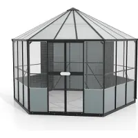 Vitavia Vogelvoliere Circus 9000 383 x 336 cm, ca. 9 qm, Maschenweite 13 x13 mm, Drahtstärke 1,5 mm schwarz