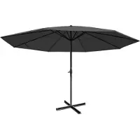 Mendler Sonnenschirm Carpi Pro, Gastronomie Marktschirm ohne Volant Ø 5m Polyester/Alu 28kg anthrazit ohne Ständer