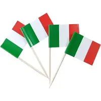 König Design 100 Flaggenpicker Länder Nationen Deko Zahnstocher Flagge Geburtstag Party DIY, Farbe:Italien