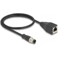 DeLOCK M12 Adapterkabel D-kodiert 4 Pin Stecker zu RJ45 Buchse 50 cm