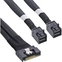 InLine Slim SAS Kabel, SFF-8654 8X zu SFF-8654 8X, 48 Gb/s, 0,5m