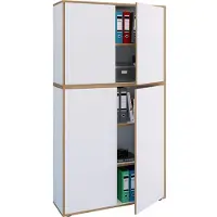 VCM Aktenschrank "Büroschrank Aktenschrank Sideboard Salia 5fach", weiß, B:100cm T:33cm, Obermaterial: 100% Holz Wood., Schränke, Aktenschrank