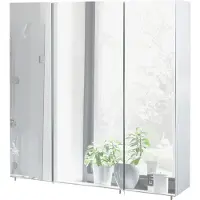 MÖBELPARTNER Spiegelschrank Basic 70 x 16 x 70 cm weiß hochglanz 3-türig