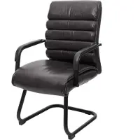 MCW Konferenzstuhl MCW-H31, Esszimmerstuhl Freischwinger Stuhl, Vintage Wildleder-Optik Metall MVG Kunstleder schwarz