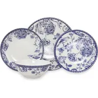 Hermia Concept , ZG24Y2420939016, Essservices, Tafelservice (24 Teile), Blau, Porzellan, 27 x 27 x 2 cm